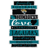 Jacksonville Jaguars Sign 11x17 Wood Family Word Design