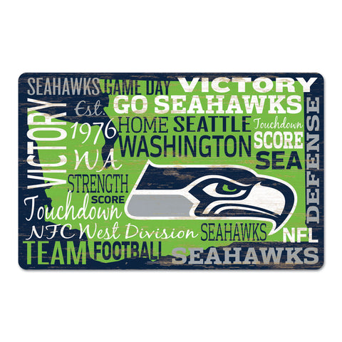 Seattle Seahawks Sign 11x17 Wood Wordage Design