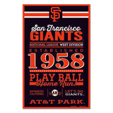 San Francisco Giants Sign 11x17 Wood Established Design
