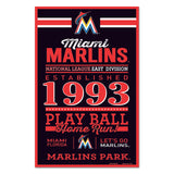 Miami Marlins Sign 11x17 Wood Established Design