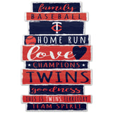 Minnesota Twins Sign 11x17 Wood Family Word