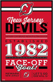New Jersey Devils Sign 11x17 Wood Established Design