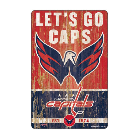 Washington Capitals Sign 11x17 Wood Slogan Design
