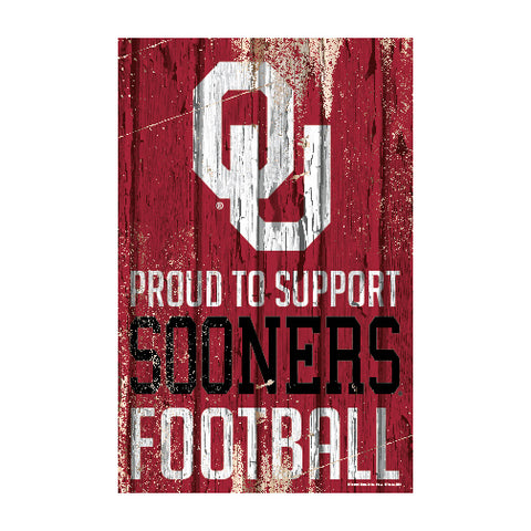 Oklahoma Sooners Sign 11x17 Wood Proud to Support Design
