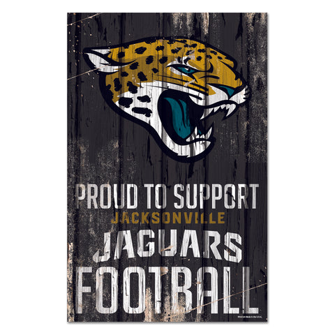 Jacksonville Jaguars Sign 11x17 Wood Proud to Support Design
