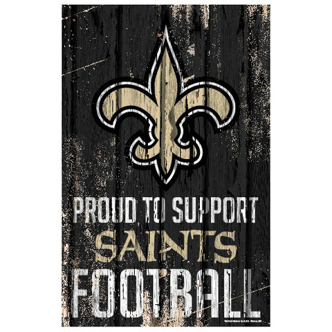 New Orleans Saints Sign 11x17 Wood Proud to Support Design