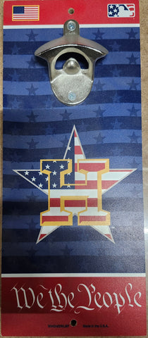 Houston Astros Sign Wood 5x11 Bottle Opener Patriotic