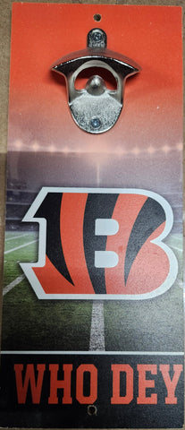 Cincinnati Bengals Sign Wood 5x11 Bottle Opener Slogan