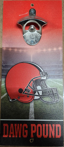 Cleveland Browns Sign Wood 5x11 Bottle Opener Slogan