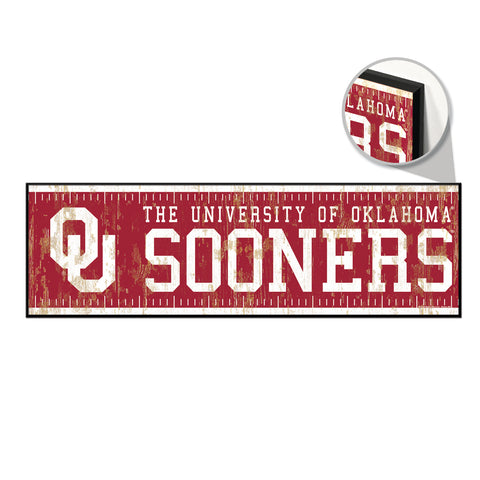 Oklahoma Sooners Sign 9x30 Wood Yard Marker