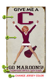 Female Cheerleader (High Schools Only) Wood Sign 18x30