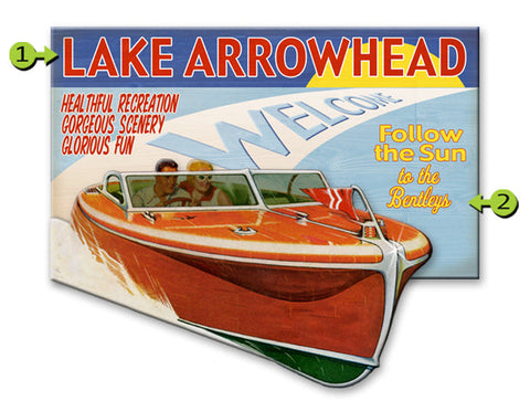 Boating Couple Follow The Sun Wood Sign 28x48