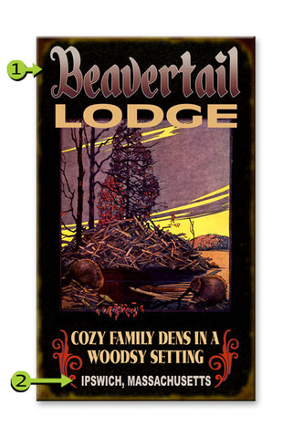 Beavertail Lodge Wood Sign 23x39