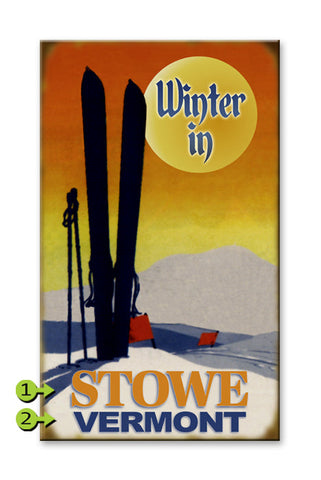 Winter Sunset Wood Sign 28x48