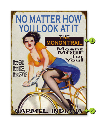 Bicyclist (Means More Girl) Metal 17x23