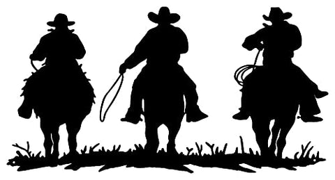 Cowboys Laser Cut Out Silhouette Wall Art Metal Sign 12.5×24