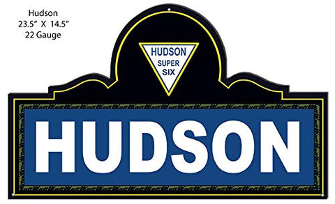 Hudson Super Fix Automobile Sign Metal Cut Out 23×14.5 Garage Art Man Cave