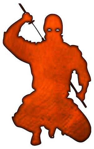 ArtFuzz Ninja Warrior Laser Cut Out Faux Copper Finish Metal Sign 14.5x23.5