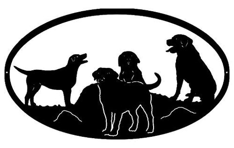 Dogs Laser Cut Out Silhouette Wall Decor Metal Sign 13.8×23.6