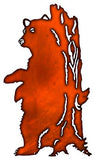 Bear Laser Cut Out Faux Copper Finish Metal Sign 14.5×25