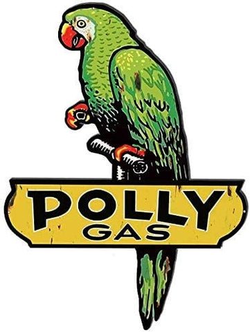 Polly Gasoline Reproduction Cut Out Motor Oil Metal Sign 17.9×24