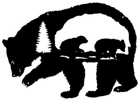 Bear Wilderness Laser Cut Out Silhouette Wall Art Metal Sign 13.5×19.5