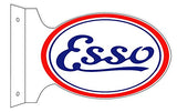 ESSO Motor Oil Reproduction Gas Station Flange Sign 12x18 Oval