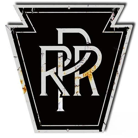 Pennsylvania Railroad Herald Vintage Metal Sign 12.5×12.6
