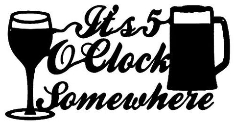 5 O clock Cocktail Cut Out Wall Decor Silhouette Metal Sign 12×22.5