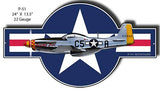 Airplane P-51 Mustang Laser Cut Out Aviation Metal Sign 13.5×22