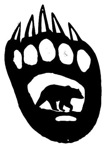 Bear Paw Laser Cut Out Wall Decor Silhouette Metal Sign 10.5×15