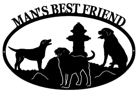 Mans Best Friend Laser Cut Out Silhouette Metal Sign 15.5×23.6