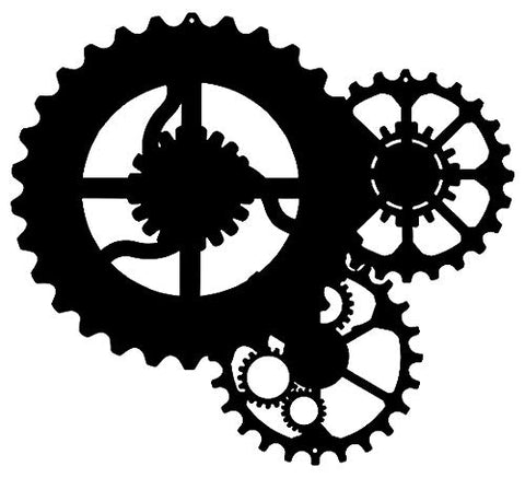 Automobile Gears Laser Cut Out Silhouette Wall Decor Metal Sign 16×18