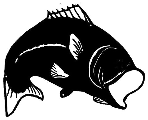 Big Mouth Bass Fish Laser Cut Out Silhouette Metal Sign 14×17.5