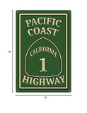 Pacific Coast Highway 1 Garage Shop Metal Sign 12×18
