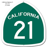California 21 Highway Reproduction Garage Shop Metal Sign 12×12