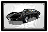 Corvette Sting Ray Black Garage Art Metal Sign Rudy Edwards 16×24