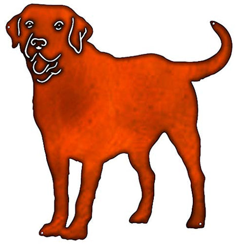 Labrador Retriever Dog Cut Out Faux Copper Finish Metal Sign 22×23