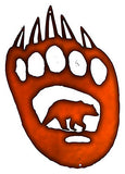 Bear Paw Laser Cut Out Faux Copper Finish Metal Sign 10.5×15