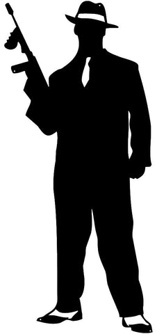 Gangster Man Cut Out Wall Decor Silhouette Metal Sign 15×34