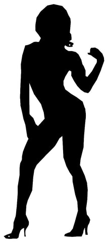 Female Body Builder Cut Out Wall Decor Silhouette Metal Sign 10×23