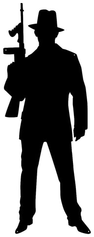 Gangster Guy Cut Out Wall Decor Silhouette Metal Sign 13×34