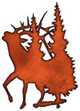 ArtFuzz Deer in Trees Laser Cut Out Faux Copper Finish Metal Sign 17.2×24