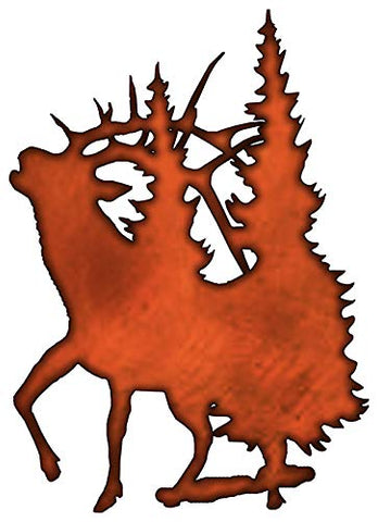 ArtFuzz Deer in Trees Laser Cut Out Faux Copper Finish Metal Sign 17.2×24