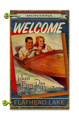 Where Every Day is an Adventure - Blue Wood Sign 23x39