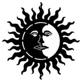 ArtFuzz Sun with Face Cut Out Black Silhouette Metal Sign 18×18