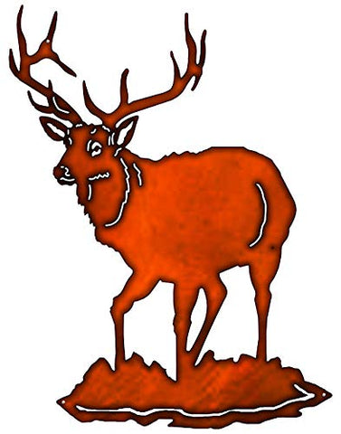 Reindeer Laser Cut Out Faux Copper Finish Metal Sign 21×27.5