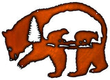 Bear Wilderness Laser Cut Out Faux Copper Finish Metal Sign 13.5x19.5