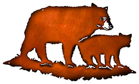 Bear Wilderness Laser Cut Out Silhouette Wall Decor Metal Sign 13.5×23