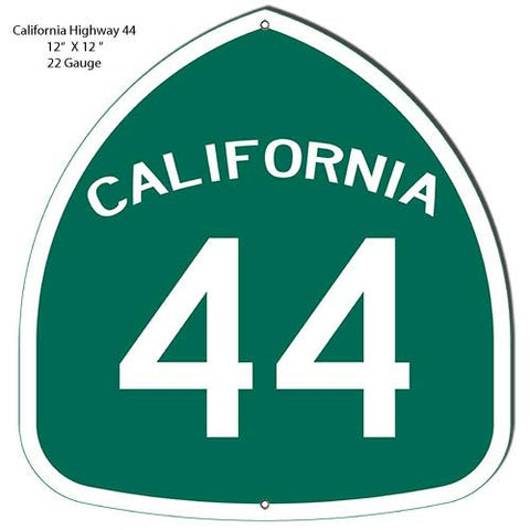 California 44 Highway Reproduction Garage Shop Metal Sign 12×12